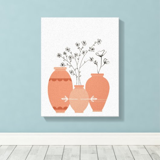 Bohemian Boho Art Abstracte stretched canvas Print (Insitu (Houten vloer))