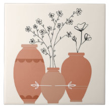 Bohemian Boho Art Abstracte terracotta plantenbakk