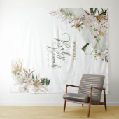 Bohemian Boho Baby Brunch Decor Achtergrond Wandkleed (In Situ (horizontaal))