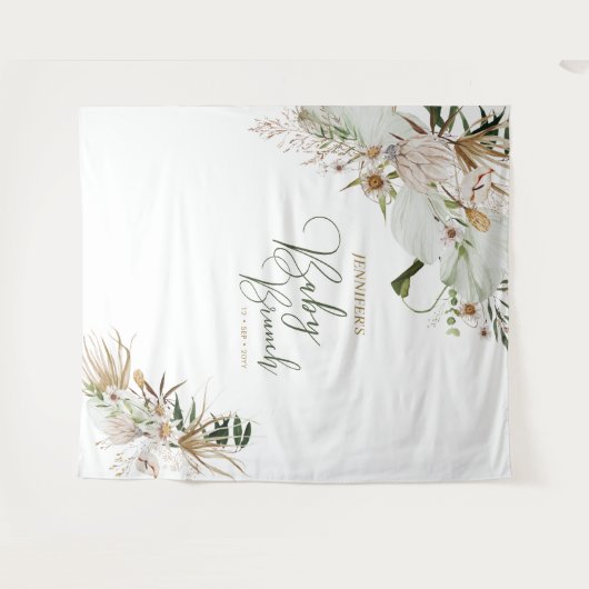 Bohemian Boho Baby Brunch Decor Backdrop Wandkleed (Voorkant (horizontaal))