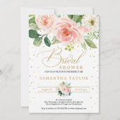 Bohemian boho blush roze bloemenbruin en gouden br kaart (Voorkant)