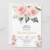 Bohemian Boho blush roze bloemengoud Baby shower Kaart (Voorkant)