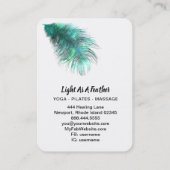 *~* Bohemian Boho Cosmic Emerald Feather Visitekaartje (Achterkant)