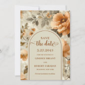 Bohemian Boho Earthy Ivory Sage Floral Save Date Kaart (Voorkant)