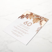 Bohemian Boho Floral 60e verjaardag Roos Gold Folie Uitnodiging (Gedraaid)