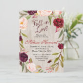 Bohemian Boho Floral Krans Uitnodiging (Staand voorkant)