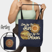 Bohemian Boho Folk Art Moon Zon Hemelse Marine Tote Bag