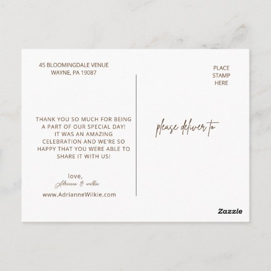 Bohemian Boho herfst Pampas bruiloft dank u Briefkaart (Achterkant)