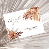 Bohemian Boho herfst Pampas bruiloft dank u Briefkaart