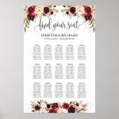 Bohemian boho marsala roze roze rooster poster (Voorkant)