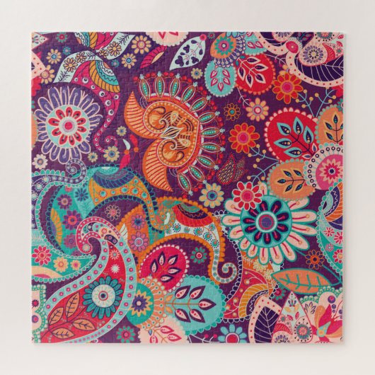 Bohemian Boho MOD Hippy Chic Flower Pattern Legpuzzel (Horizontaal)