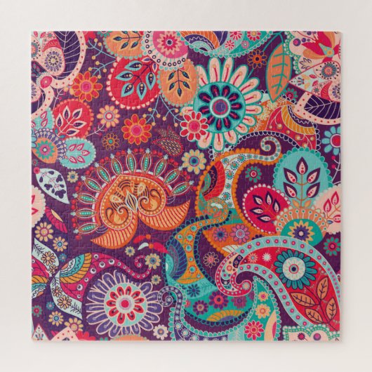 Bohemian Boho MOD Hippy Chic Flower Pattern Legpuzzel (Verticaal)