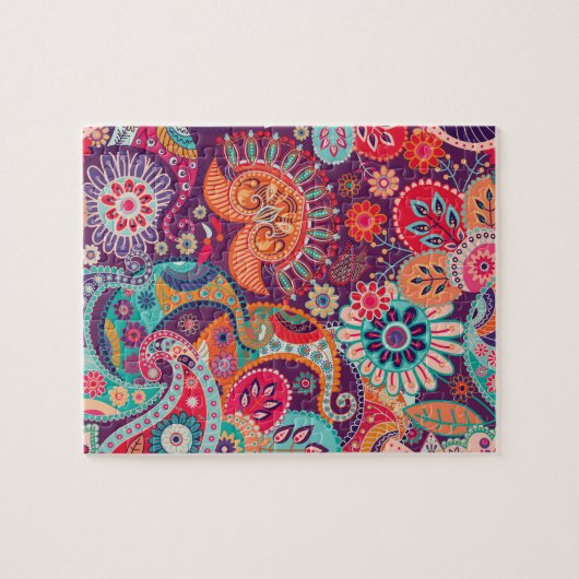 Bohemian Boho MOD Hippy Chic Flower Pattern Legpuzzel (Horizontaal)