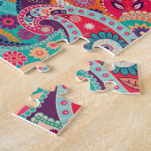 Bohemian Boho MOD Hippy Chic Flower Pattern Legpuzzel (Zijkant)