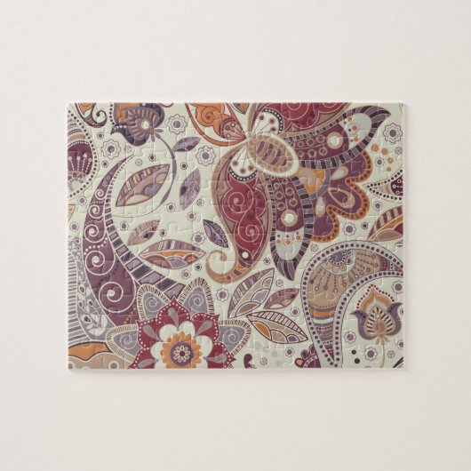 Bohemian Boho MOD Hippy Chic Flower Pattern Legpuzzel (Horizontaal)