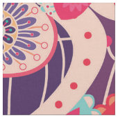 Bohemian Boho MOD Hippy Chic Flower Pattern Stof (Close Up)