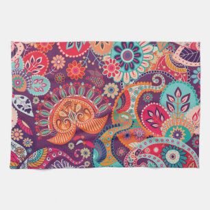 Bohemian Boho MOD Hippy Chic Flower Pattern Theedoek