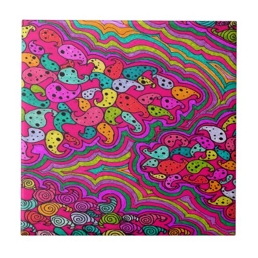 Bohemian Boho MOD Pattern Tegeltje (Voorkant)