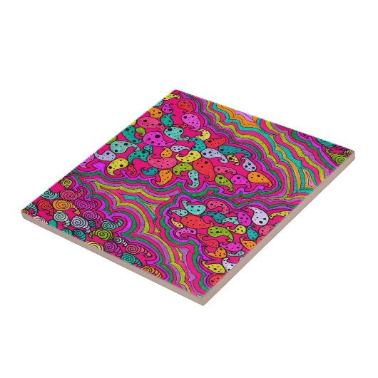 Bohemian Boho MOD Pattern Tegeltje (Zijkant)