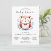 Bohemian Boho Owl Baby shower Kaart (Staand voorkant)