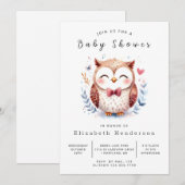Bohemian Boho Owl Baby shower Kaart (Voorkant / Achterkant)