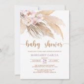 Bohemian Boho Pampas Grass Baby shower Kaart (Voorkant)
