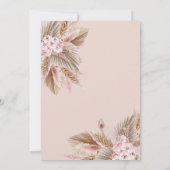 Bohemian Boho Pampas Roze Bloem Vrijgezellenfeest Kaart (Achterkant)