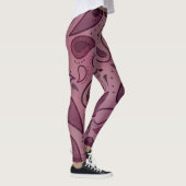 BOHEMIAN BOHO PINK PAISLEY YOGA PANTS LEGGINGS (Rechts)