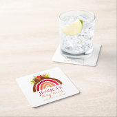 Bohemian Boho Regenboog Baby shower Aardse Schatti Kartonnen Onderzetters (Insitu)