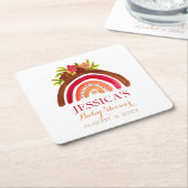 Bohemian Boho Regenboog Baby shower Aardse Schatti Kartonnen Onderzetters (Schuin)