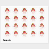 Bohemian Boho Regenboog Baby shower Aardse Schatti Ronde Sticker (Vel)