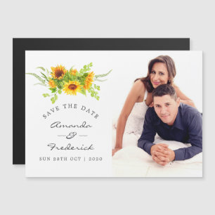 Bohemian Boho Sunflower Wedding Save the Date Magnetische Uitnodiging