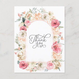 Bohemian Boho waterverf florelegant chic Dankjewel Briefkaart