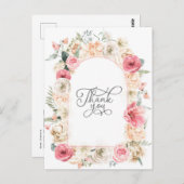 Bohemian Boho waterverf florelegant chic Dankjewel Briefkaart (Voorkant / Achterkant)