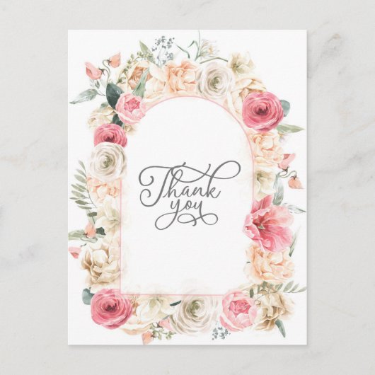 Bohemian Boho waterverf florelegant chic Dankjewel Briefkaart (Voorkant)