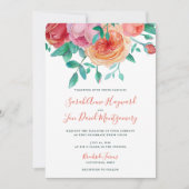 Bohemian Bold Bloemen Bruiloft Uitnodiging (Voorkant)