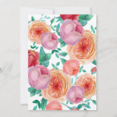 Bohemian Bold Bloemen Bruiloft Uitnodiging (Achterkant)