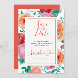 Bohemian Bold Floral Save the Date Card Kaart
