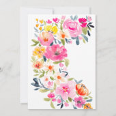 Bohemian bold floral waterverf roze Sweet 16 Kaart (Achterkant)