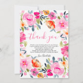 Bohemian bold floral waterverf vrijgezellenfeest bedankkaart (Voorkant)