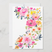 Bohemian bold floral waterverf vrijgezellenfeest bedankkaart (Achterkant)