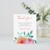 Bohemian Bold Floral Weddenschap Hartelijk dank Bedankkaart (Staand voorkant)