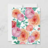 Bohemian Bold Floral Weddenschap Hartelijk dank Bedankkaart (Achterkant)