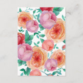 Bohemian Bold Floral Weddenschap Informatiekaartje (Achterkant)