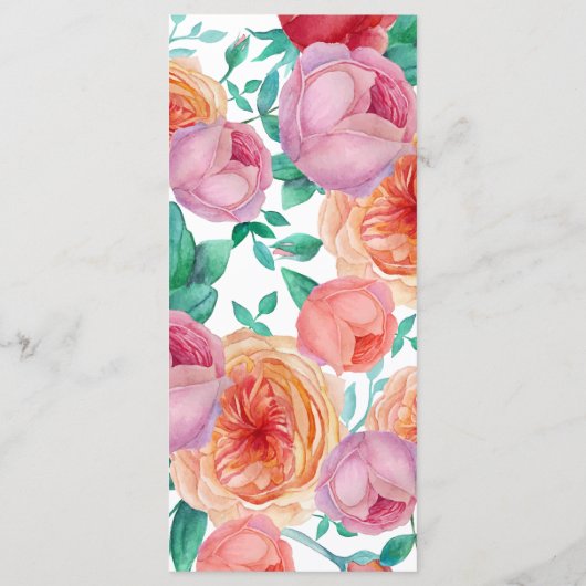 Bohemian Bold Floral Wedding Menu (Achterkant)