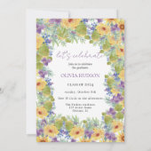 Bohemian bold wilde bloemen foto's chic afstuderen kaart (Achterkant)