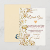 Bohemian, botanical style  bedankkaart (Voorkant / Achterkant)