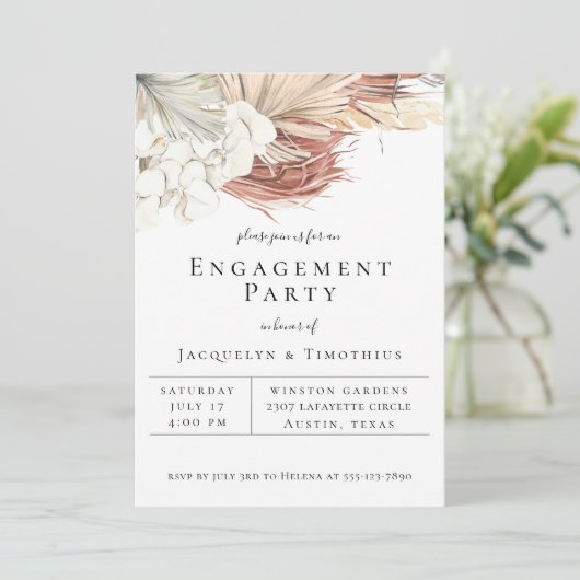 Bohemian Botanicals Engagement Party Aankondiging (Staand voorkant)