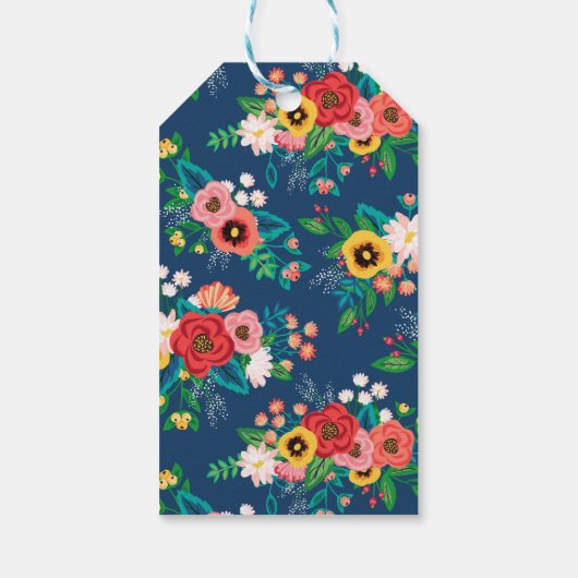 Bohemian Bouquet - Navy Blue - Hartelijk dank Cadeaulabel (Achterkant)