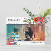 Bohemian Bouquet Photo Save the Date (Staand voorkant)
